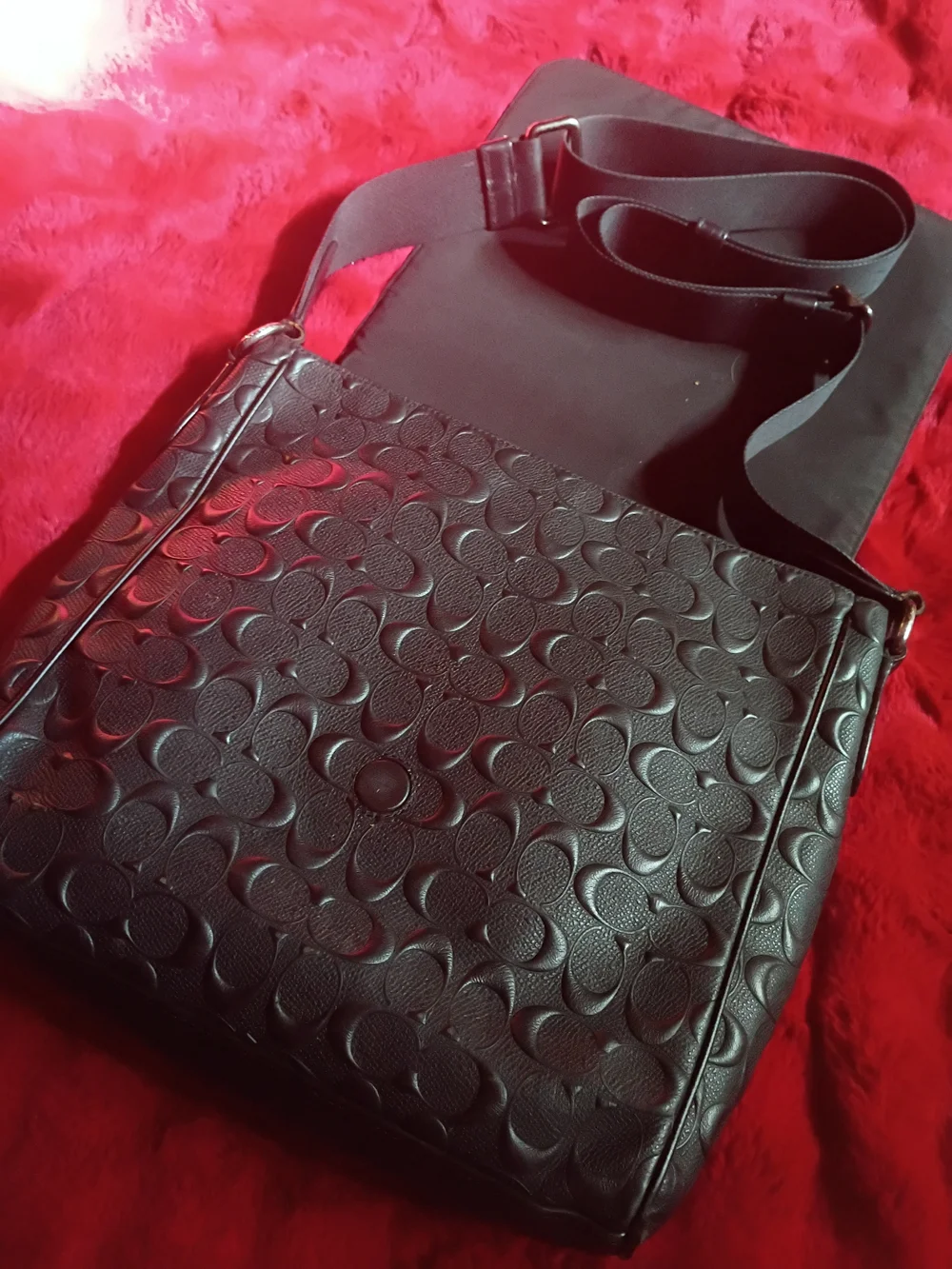 Authentic Coach Houston Map Messenger Bag